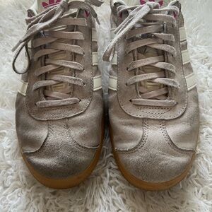 Adidas Gazelle Taupe Sneakers with White Accents